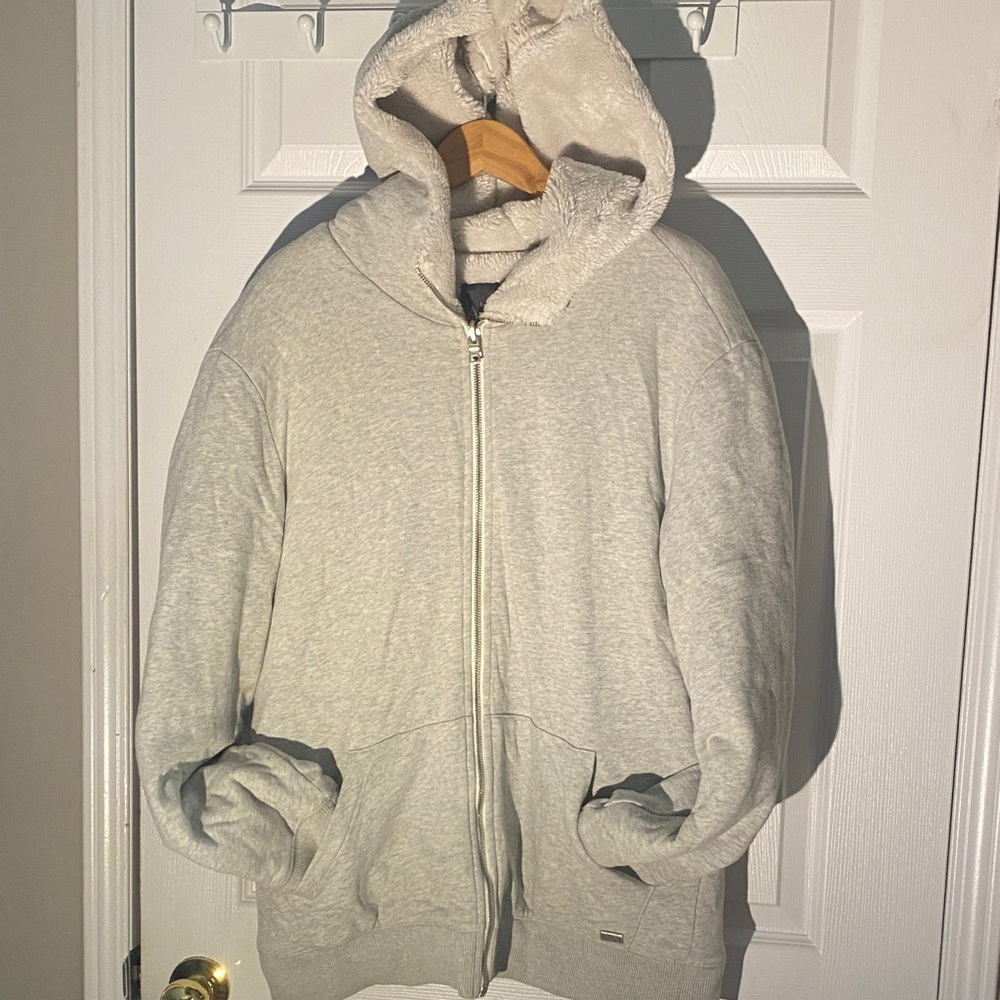 A/X Armani Exchange Light Gray Zip-Up Sweater